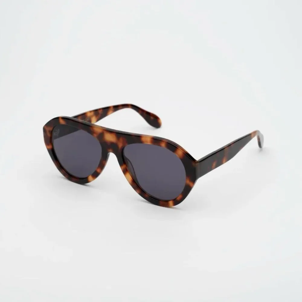 NEW EDERA AVENA  FLAME HAVANA ACETATE SUNGLASSES IN Turquoise